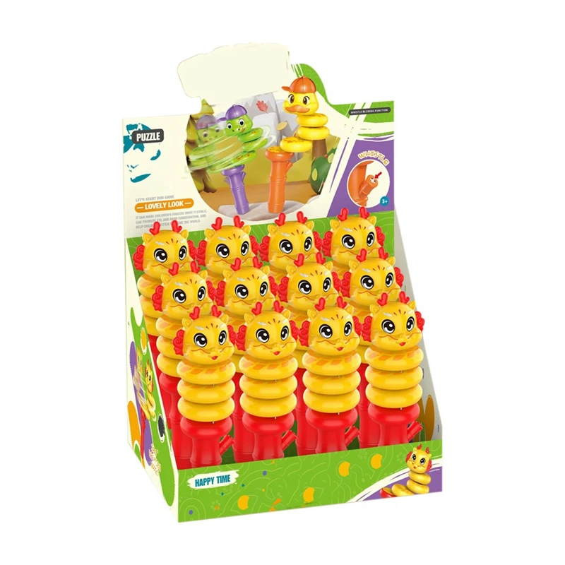 Boxed Kinderpfeife Spielzeugpfeife Kinder Cartoon Spielzeug Pfeife für Kinder Sinnesspielzeug Pfeife für Urlaub Twisted Dragon Gelb