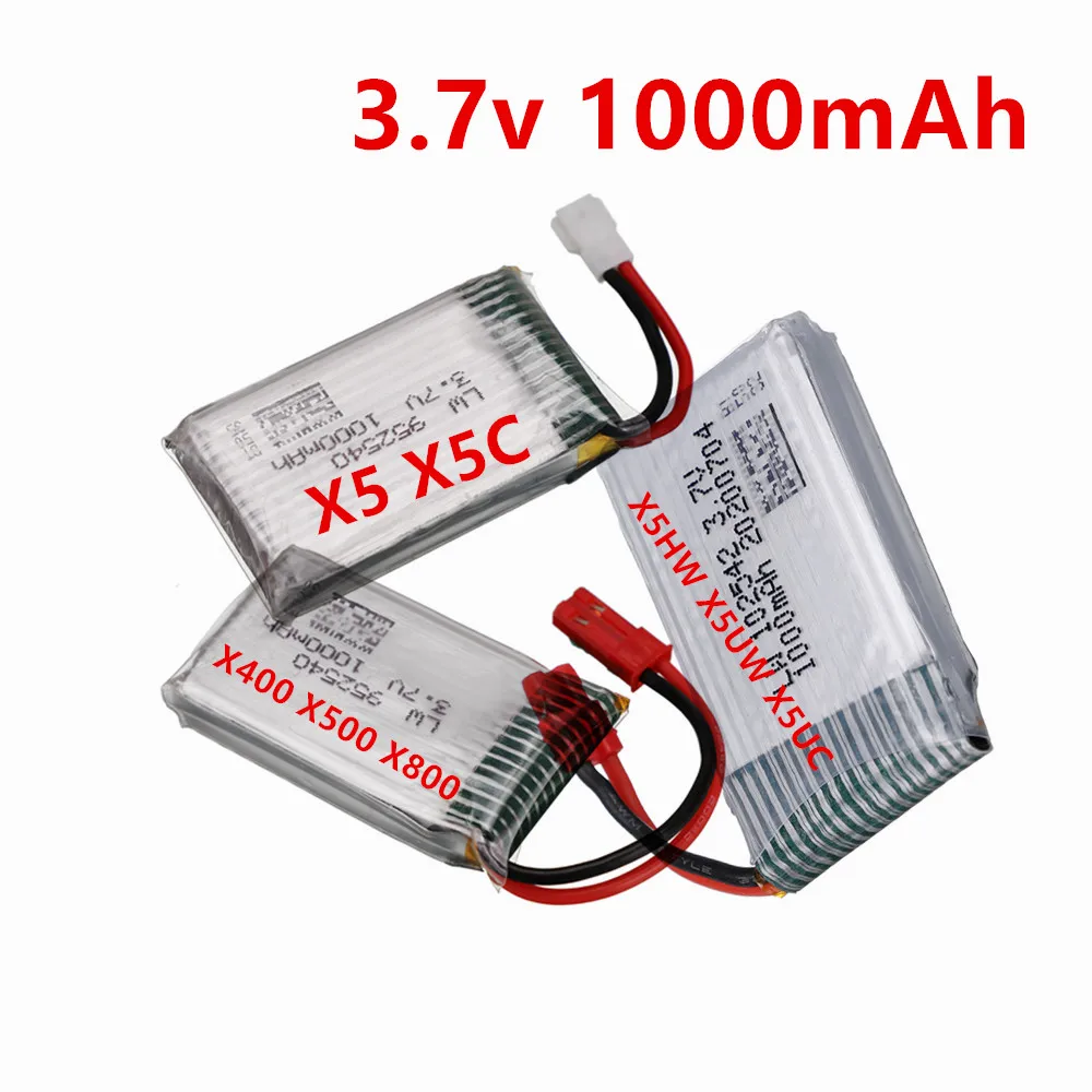 3.7v 1000mAh Lipo Battery or Charger For Syma X5 X5C X5SC X5SW X5HC X5HW X5UW HQ898B H11D H11C H11WH X400 X500 X800 RC Drone