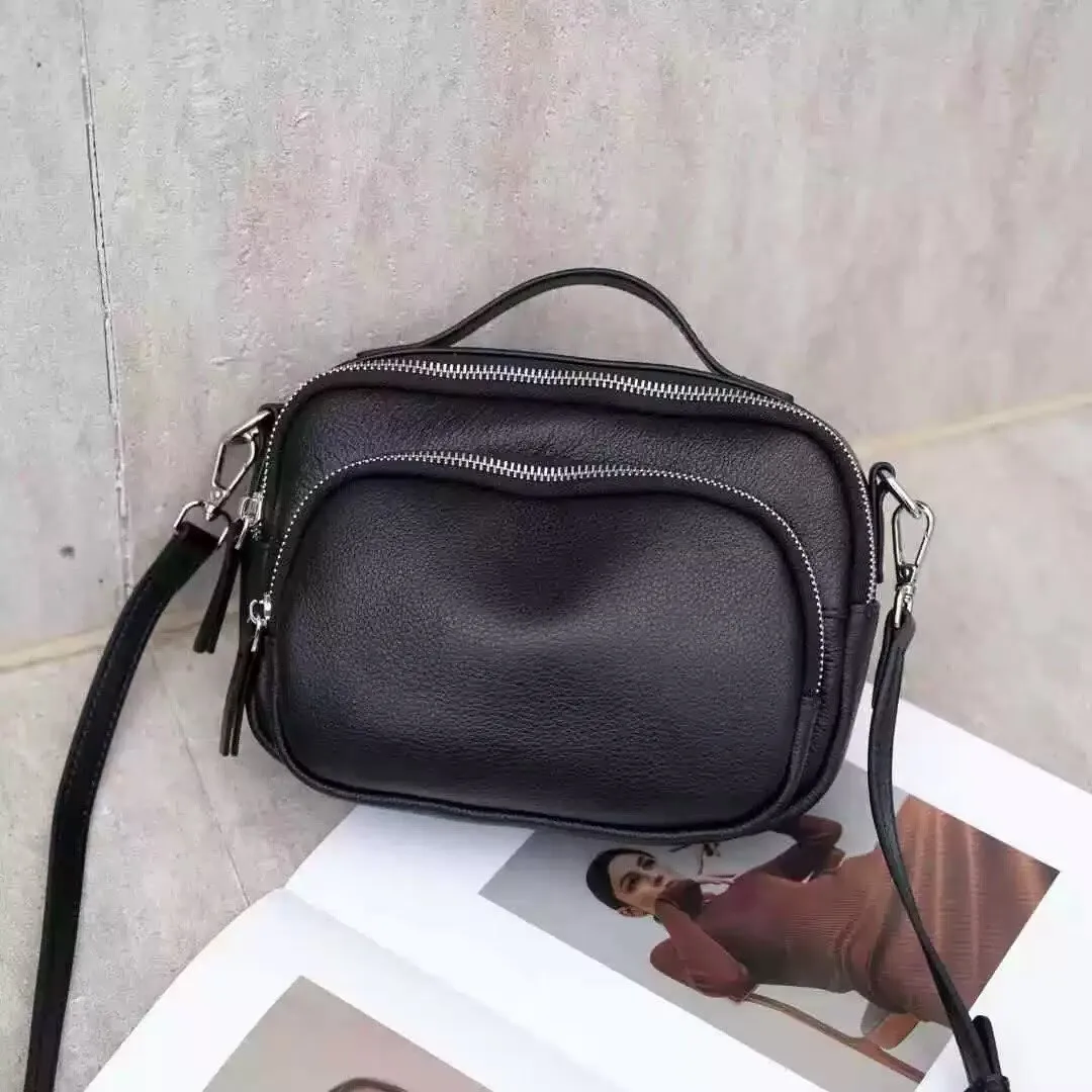 

Cowhide Soft Leather Handbags,Luxury Shoulder Crossbody Bag,Three Layers Real Leather Handbag for Women,New Travel Purse