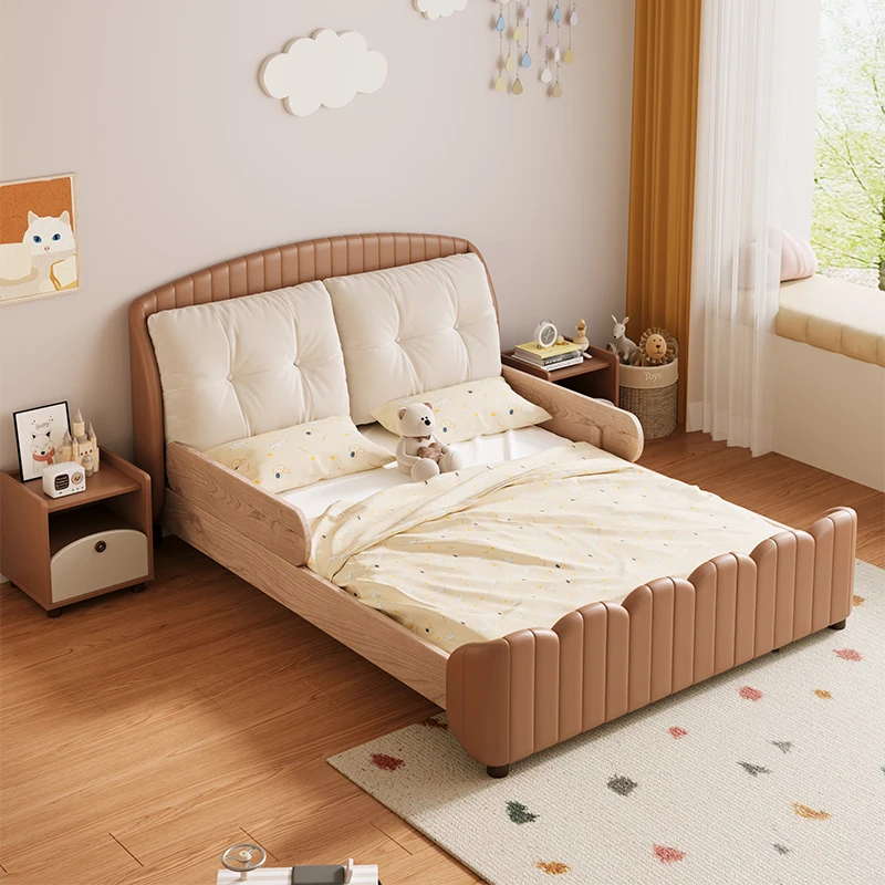 

Nordic style ash wood solid wood bed soft bedroom small apartment