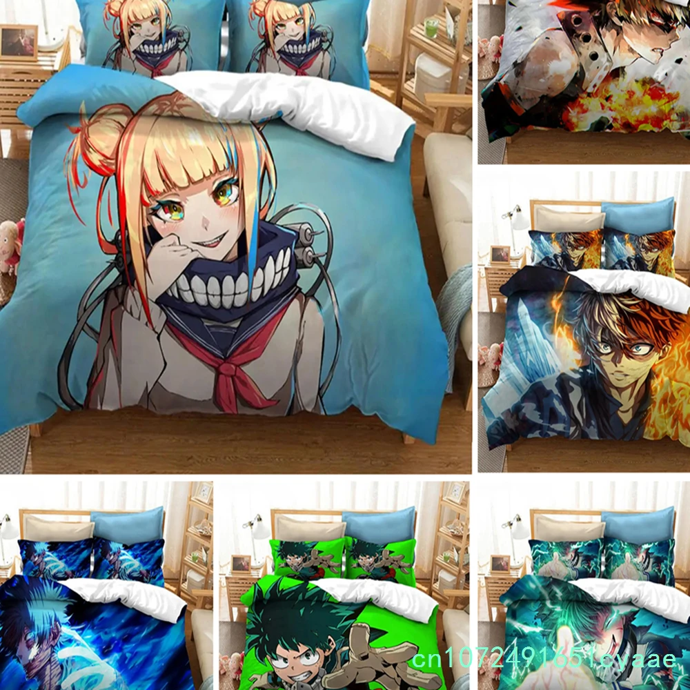 Anime My Hero Academia Bedding Set Boys Girls Twin Queen Size Duvet Cover Pillowcase Bed Kids Adult Fashion Home Textileextile