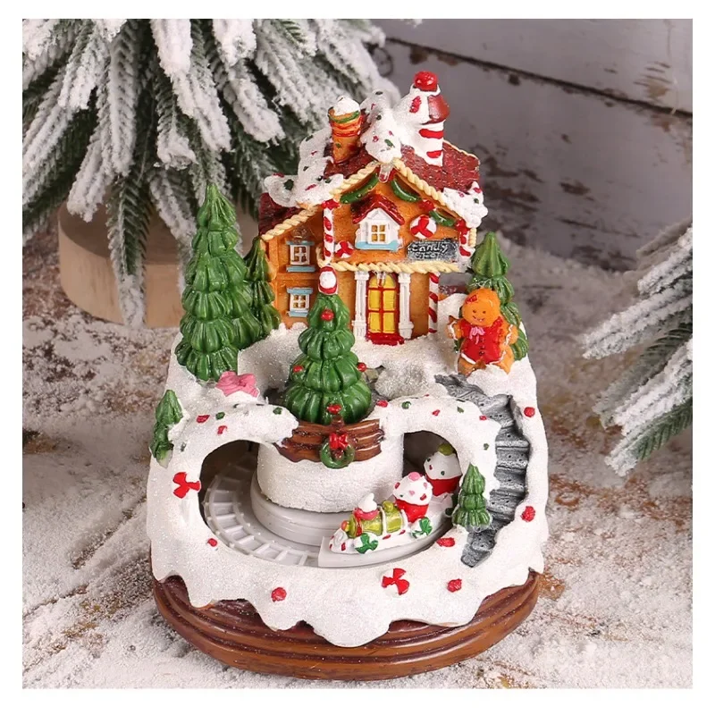 Christmas Music House Hut Musical Ornament, Tabletop Craft Decoration, Festive Holiday Gift for Kids