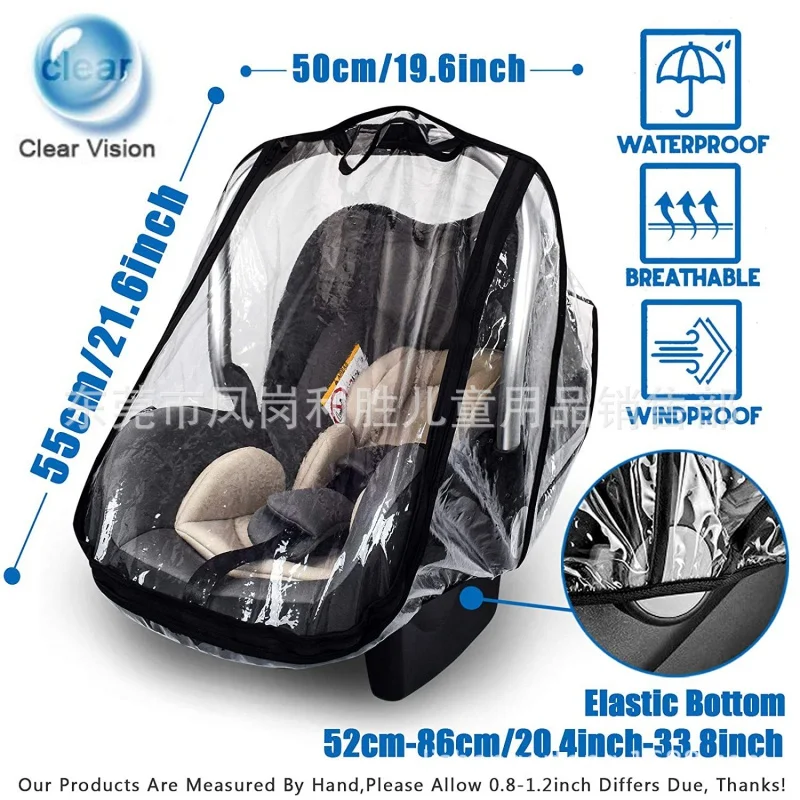 Eva Transparent Baby Trolley Rain Cover Safety Seat Rain Cover Baby Stroller Rain Cover Rain Cover Dust Cover