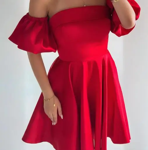 

Midi Dress Woman Fashion Dress 2025 Autumn New Style Elegant Solid Color Sleeveless and Strapless High Waisted Mini A-Line Dress