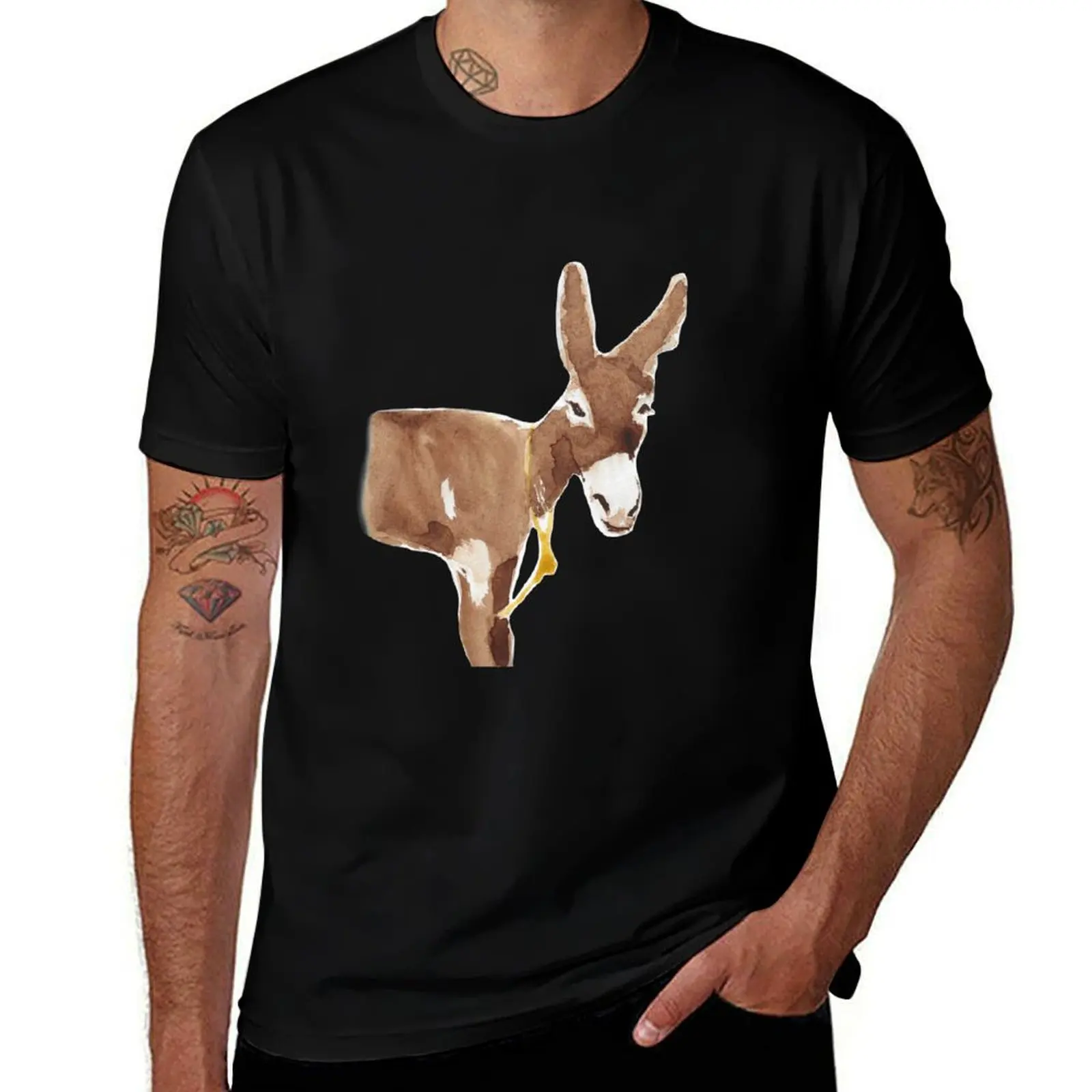 

Donkey in watercolor T-Shirt customizeds tops t shirts for men pack