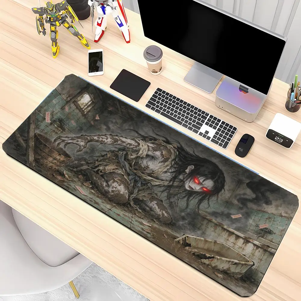 Haunted Hospital Ghost Play Mat Thick Rubber Stitched Edges Precision Tracking For Horror Gaming Home Decor
