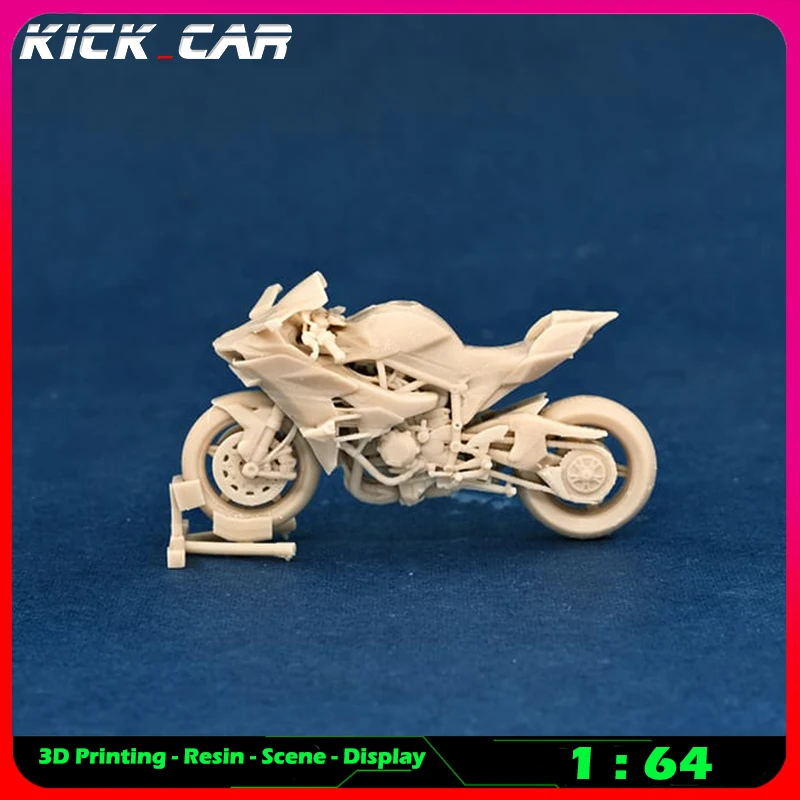 Kicarmod 1/64 Motorrad (ohne Jiffy-Ständer) Modellauto Diorama ungefärbtes Harz Garage Szene Dekoration Simulation Szene Spielzeug – Detail 20