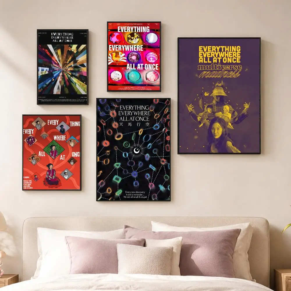 Movie E-Everything Everywhere All at Once Poster Vintage PP Paper Wall Art Home Decor Print for Bedroom Living Room Aesthetic