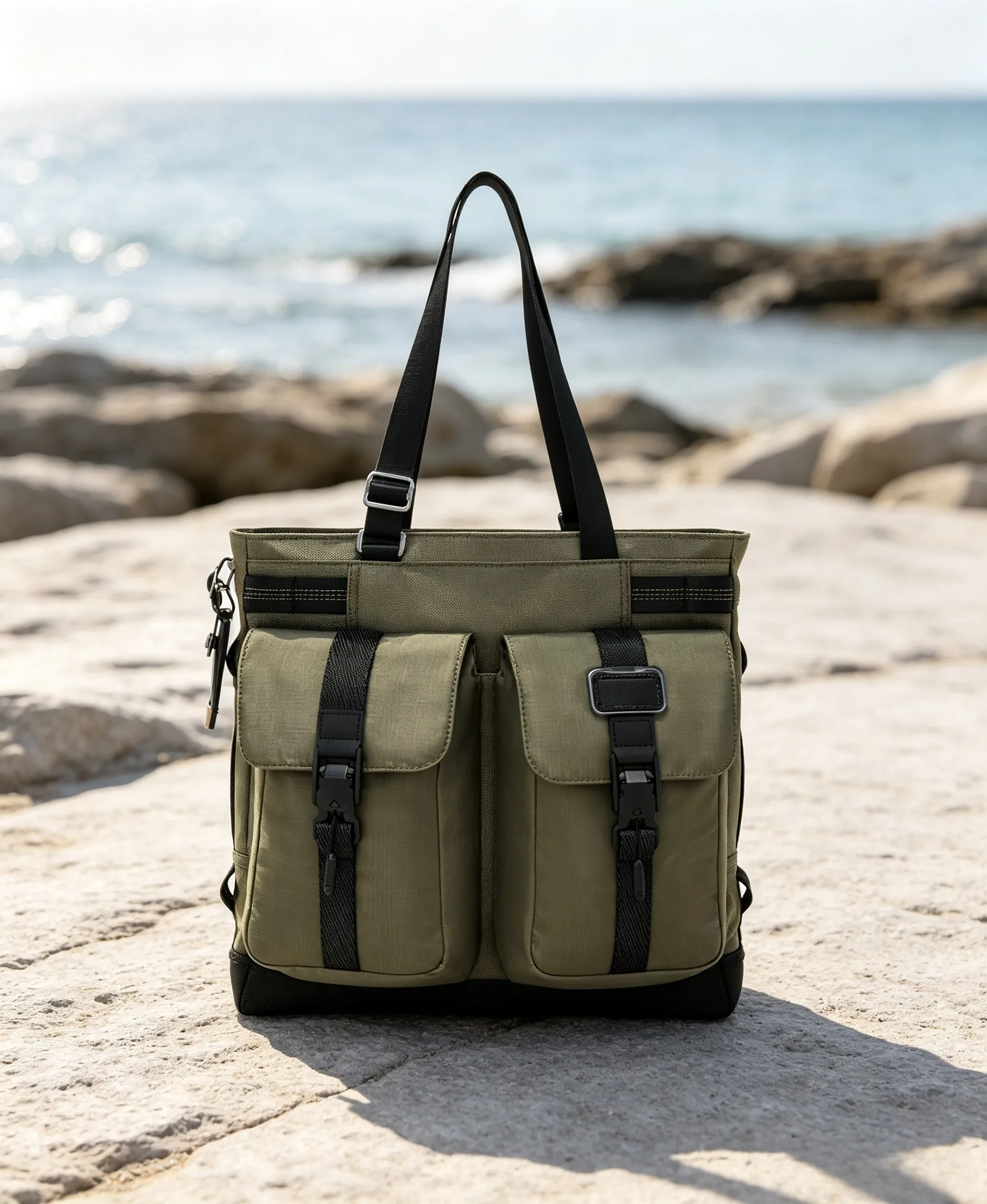 Men Ballistic Nylon Tote Bag Minimal Business Commute Daily Casual Single Shoulder Crossbody Bag view 3