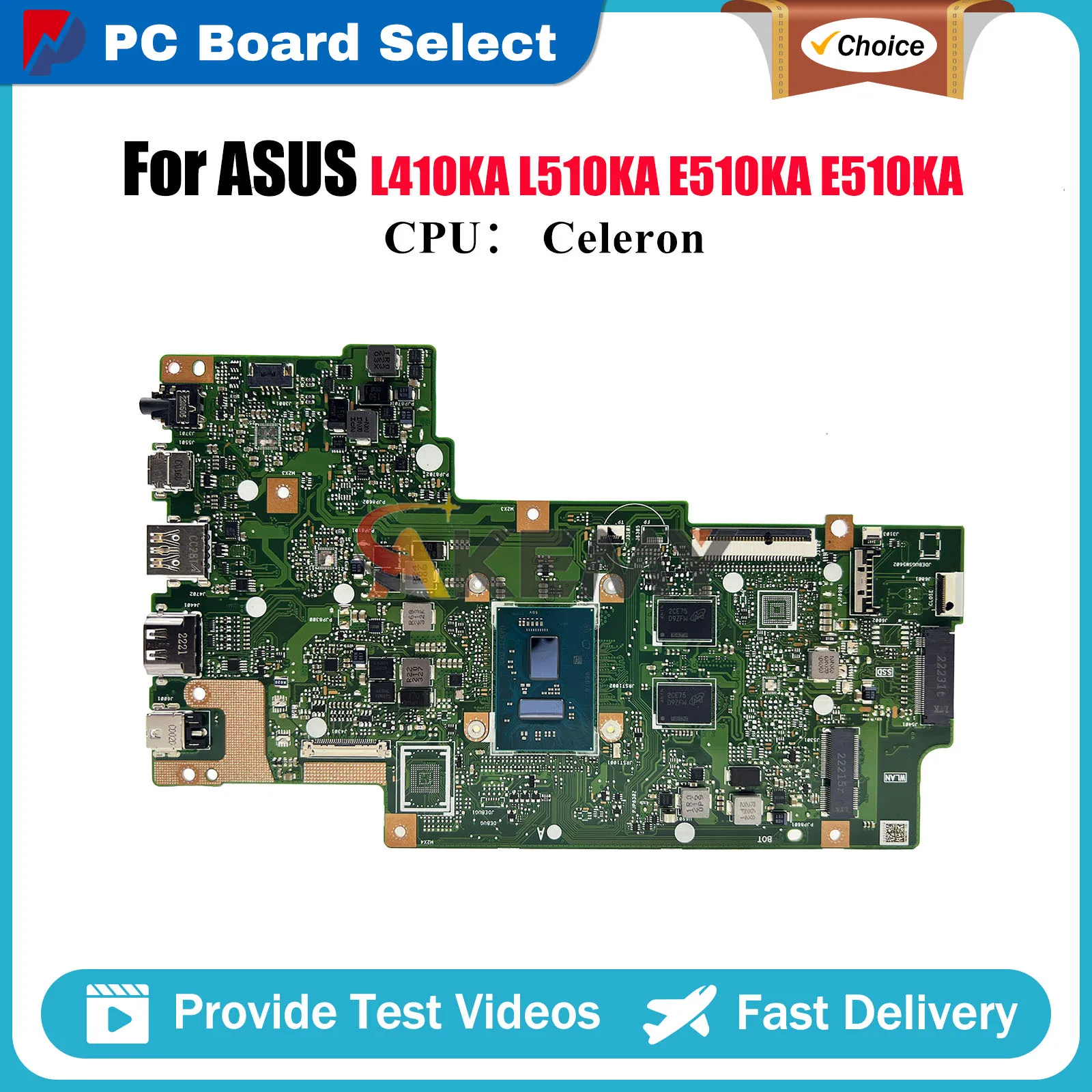 

E510KA Laptop Motherboard For ASUS EeeBook L510KA E510KA E510K L410KA Notebook Mainboard With Celeron CPU tests OK fast shipping