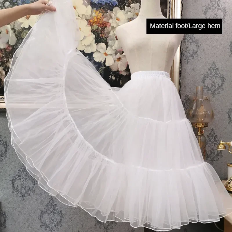 

MAGOGO 70CM Puffy Organza Long Skirt Women Tulle Tutu Skirt Crinoline Soft Boneless Petticoat for Wedding Cosplay Underskirt