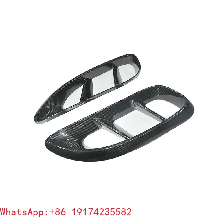 

718 Real Carbon Side Vents Fender Trim Side Body Vents Cover Dry Carbon Add on Style for Porsche 718 Boxster