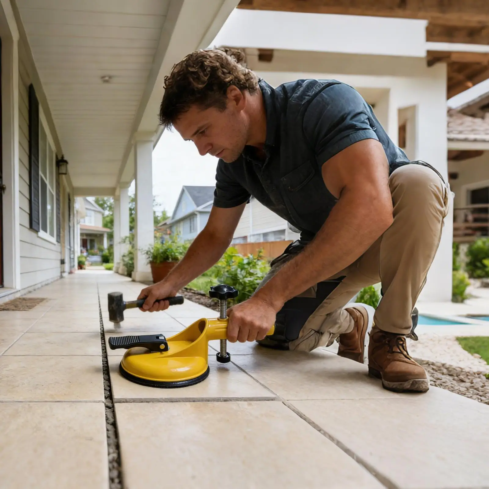 

Floor Gap Fixer Tool Heavy Duty Suction Cup Leveling Puller Bar for Laminate Vinyl Plank Tile Installation Home Flooring Repair