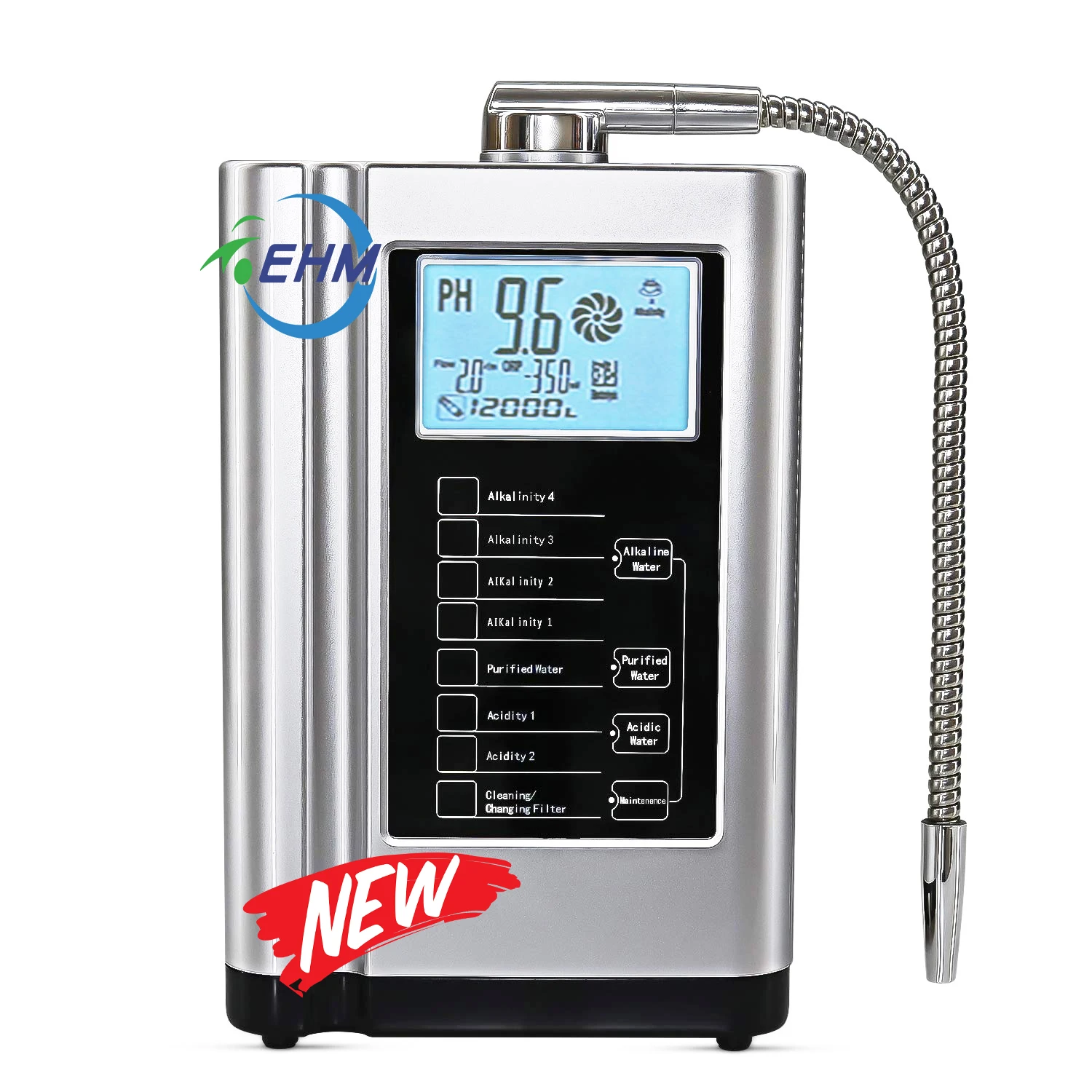 5/7 Plates Water Ionizer Hydrogen Generator Machine Purifier Produces pH 3.5-10.5 Alkaline Acid Water Filter System for Home