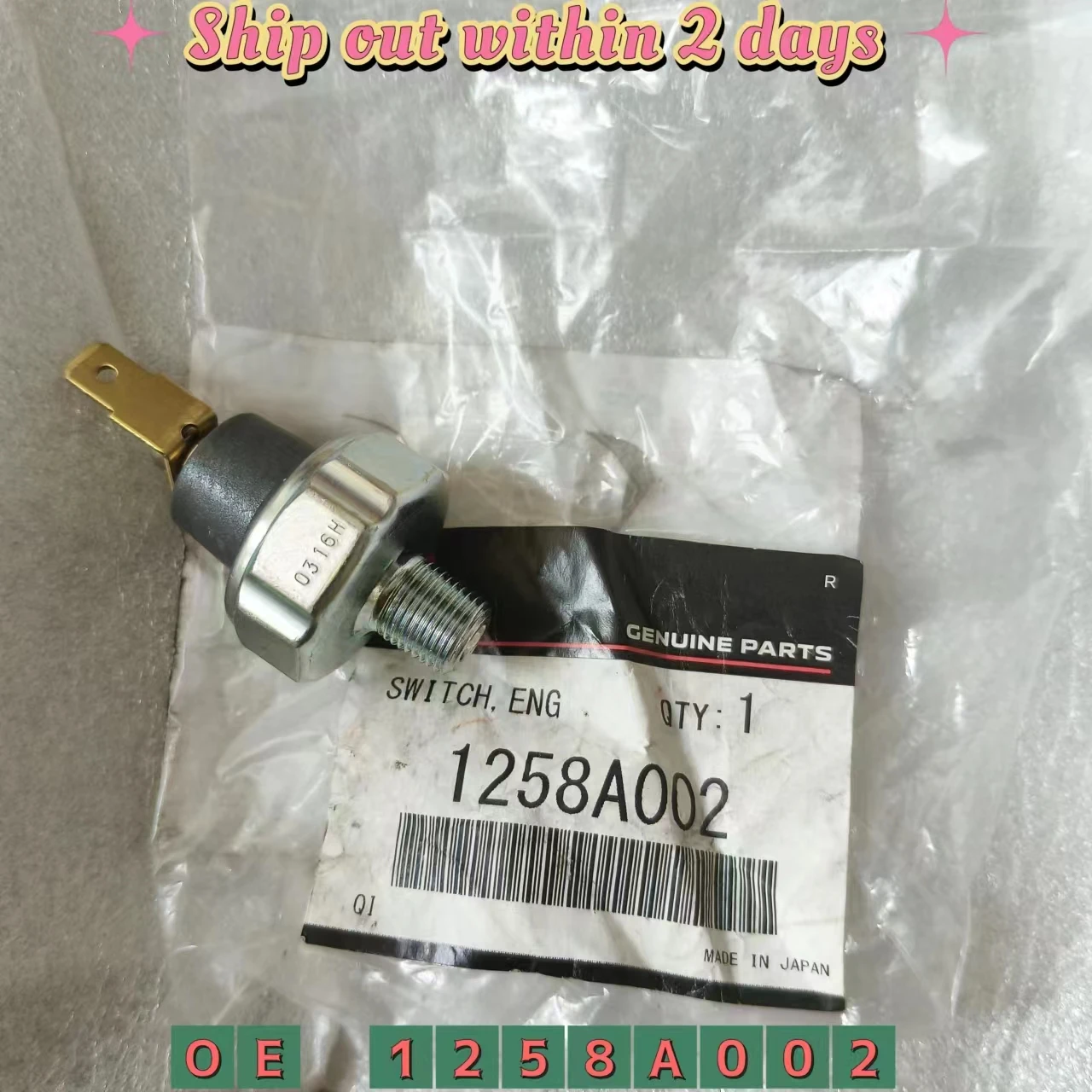 Interruptor de Sensor de presión de aceite para Mitsubishi Pajero ECLIPSE GRANDIS L200, motor 4G18 4G15 4G13 4G63 4G64 4G69 4G93 4G94 OE 1258A002