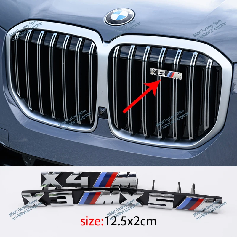 3D Car Front Grill Trunk Metal Emblem For X1 X2 X3 X4 X5M X6M X7M X8M G82 G83 F48 G60 G68 G70 G80 G87 E83 G11 G12 F39 E60 E46