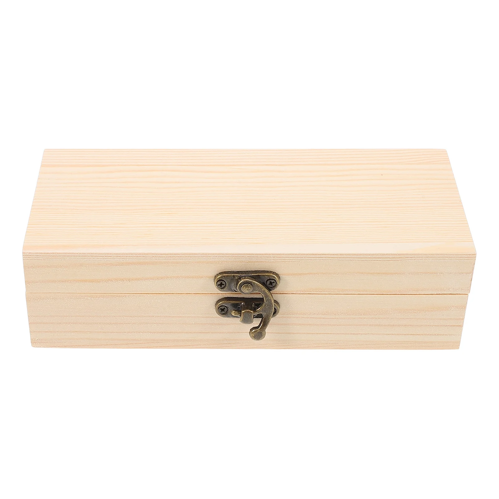 

Wooden Jewelry Box Rectangle Crate Desktop Bead Organizer Essential Oil Case Zinc Alloy Craft Container