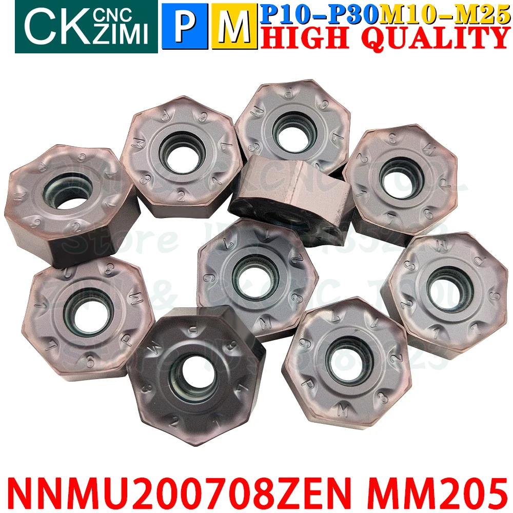 NNMU200708ZEN MM205 NNMU 200708 ZEN MM205 Carbide Inserts Fast Feed Milling Inserts CNC Heavy Cutting Indexable Milling Tools