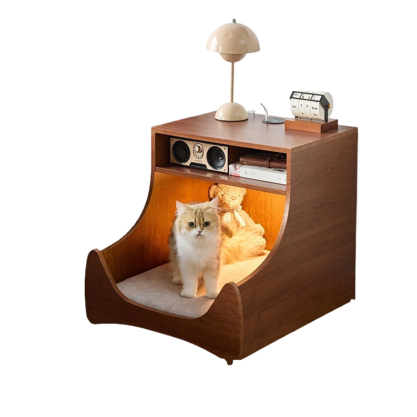 Cat's nest bedside table Rechargeable household bedroom Dual-purpose bedside table Induction locker