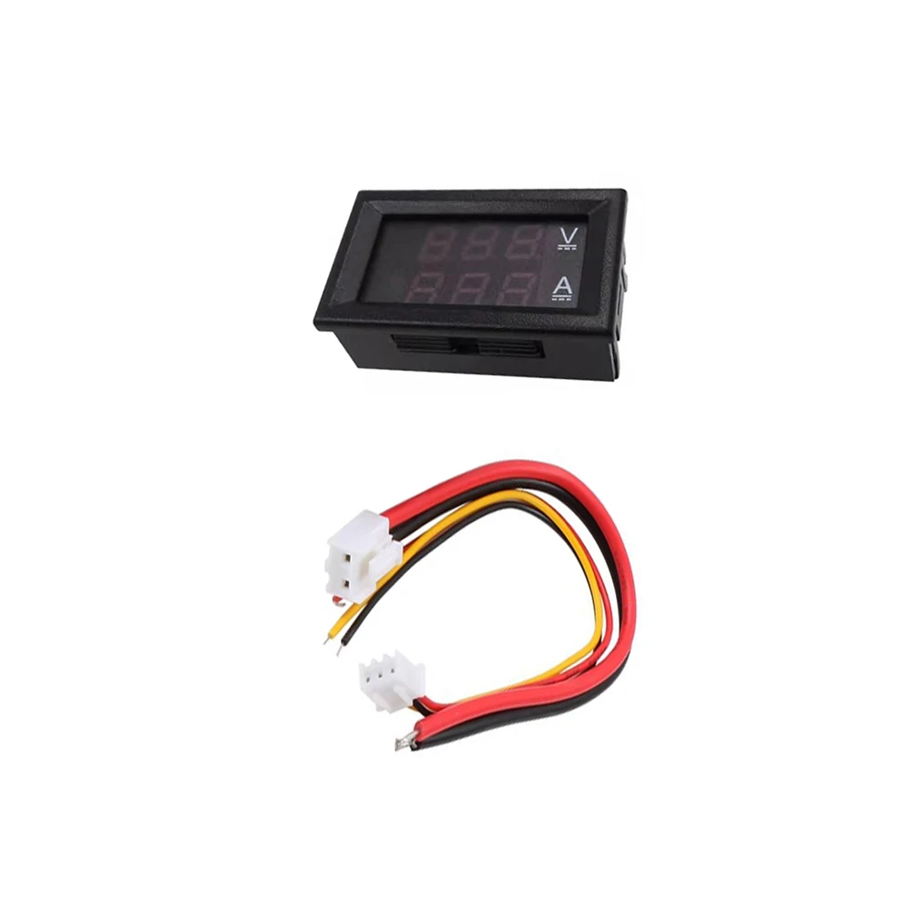 Voltímetro Digital e Amperímetro com Dual Display, Tensão e Ampere Meter, Volt Amp Gauge Panel, 2 em 1, LED, 0.28 in, DC0-100V, 1A, 10A