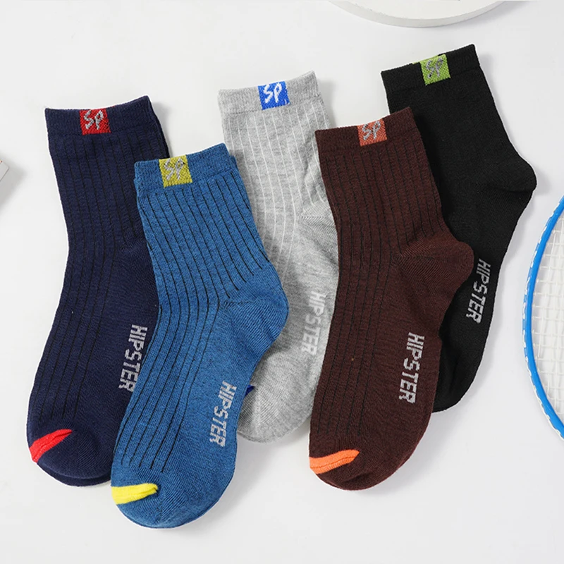 

3 Pairs Men Casual Socks Breathable Cotton Sports Sock Sweat Absorption Business Socks Mens Breathable Comfortable Socks