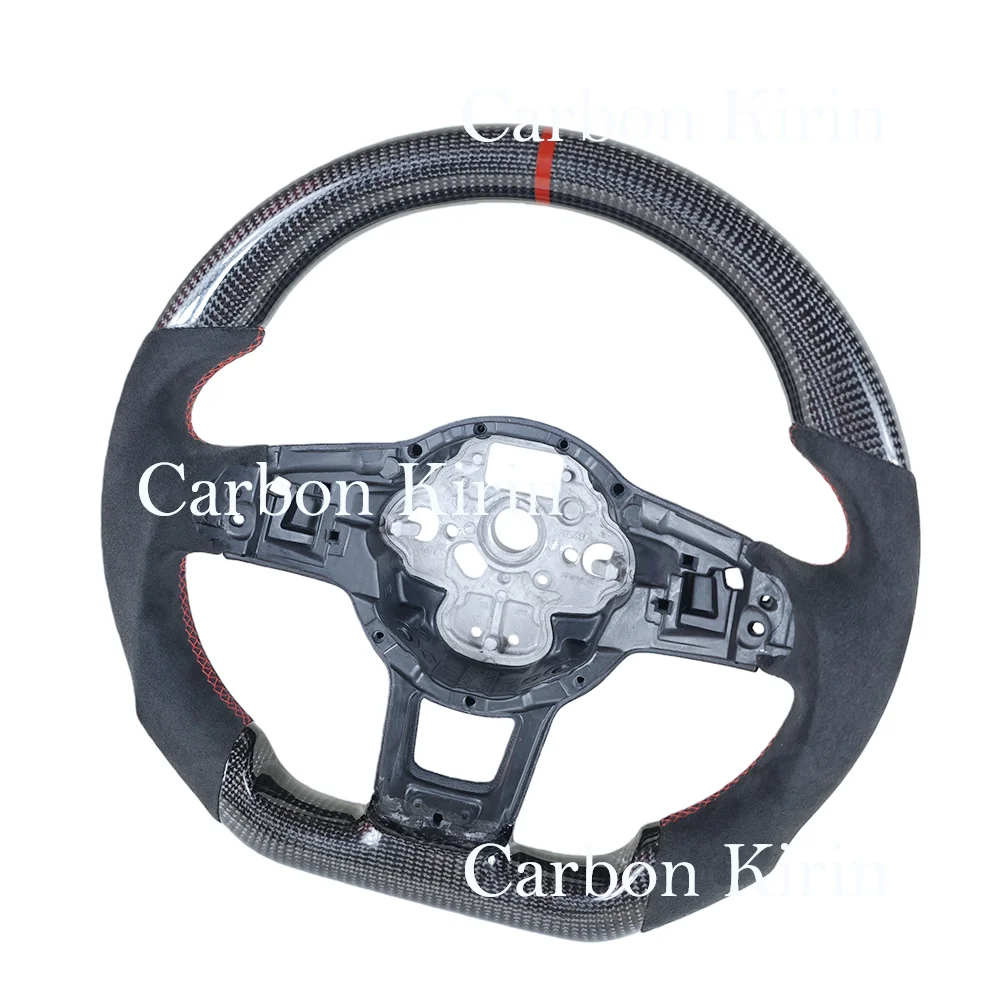 Carbon Fiber Steering Wheel Suede Leather For Volkswagen Golf 7 7.5 GTI GTD GTE R 2013-2020 Polo GTI Tiguan Passat DSG