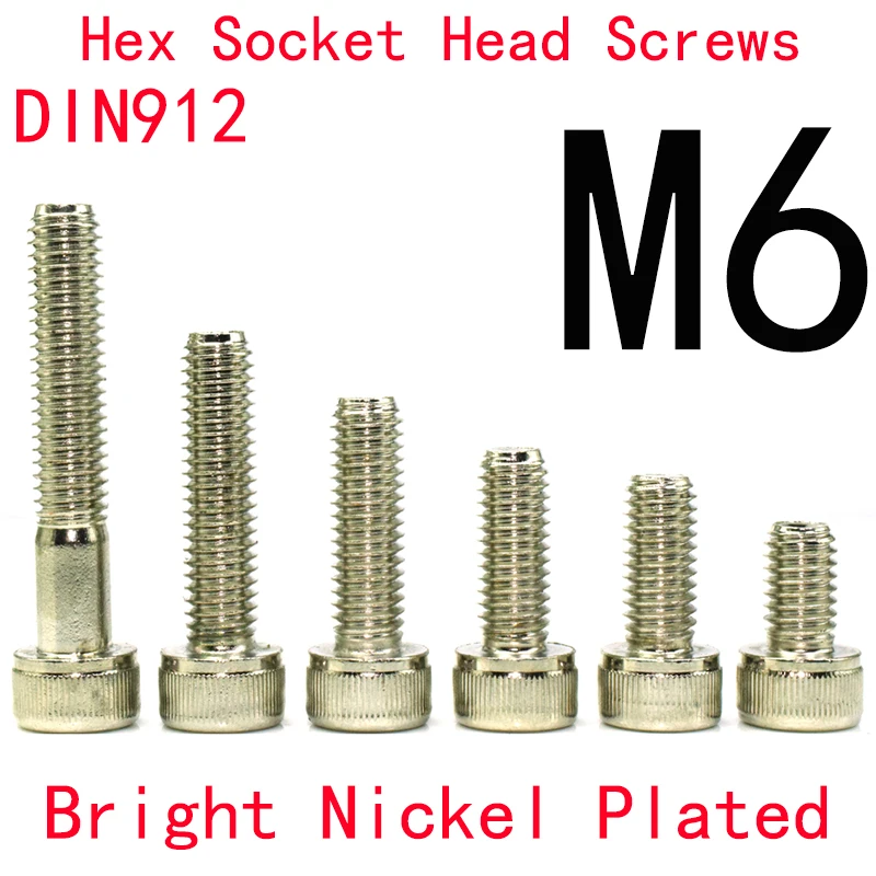 M6Surface Finish: Black Nickel Plated, 12.9 High Strength Hexagon Socket Head Cap Screws, DIN912 standard, for model accessories