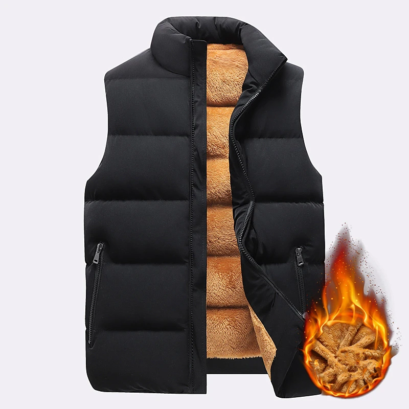 Brand Fleece Warm Vest Coats Men Thick Cotton Lamb Wool Autumn Winter High Quality XJ814