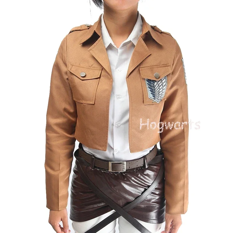 Disfraz de Levi Ackerman, peluca de Rivaille de Anime, traje de fiesta de Halloween, conjunto completo para hombres