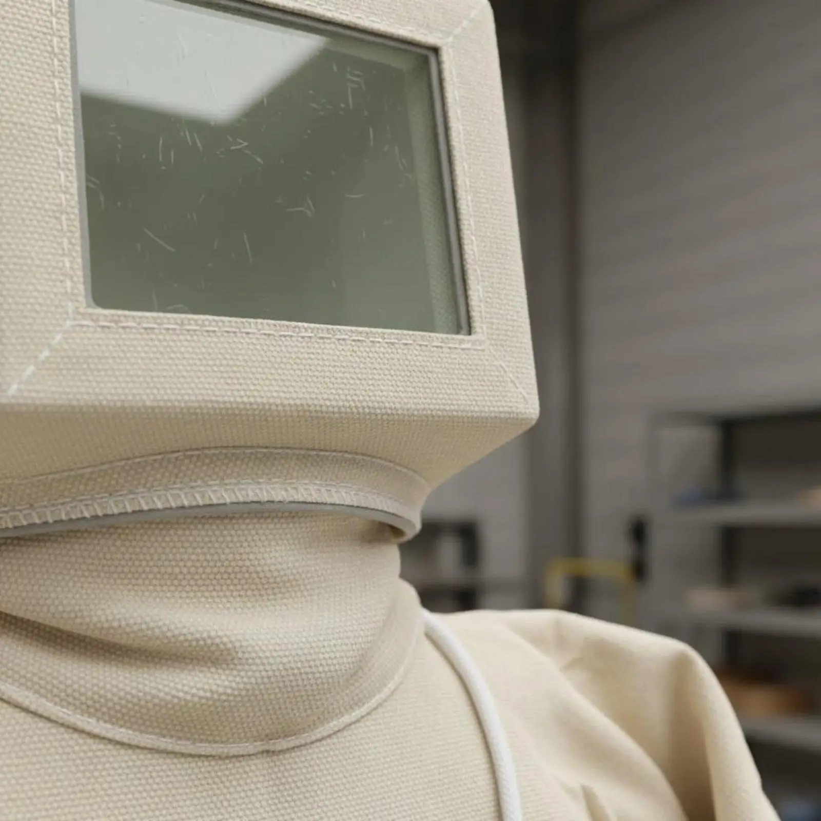 Canvas Sandblasting Suit Shielded Protective Coverall Outfit for Workshop Grit Blasting and Painting