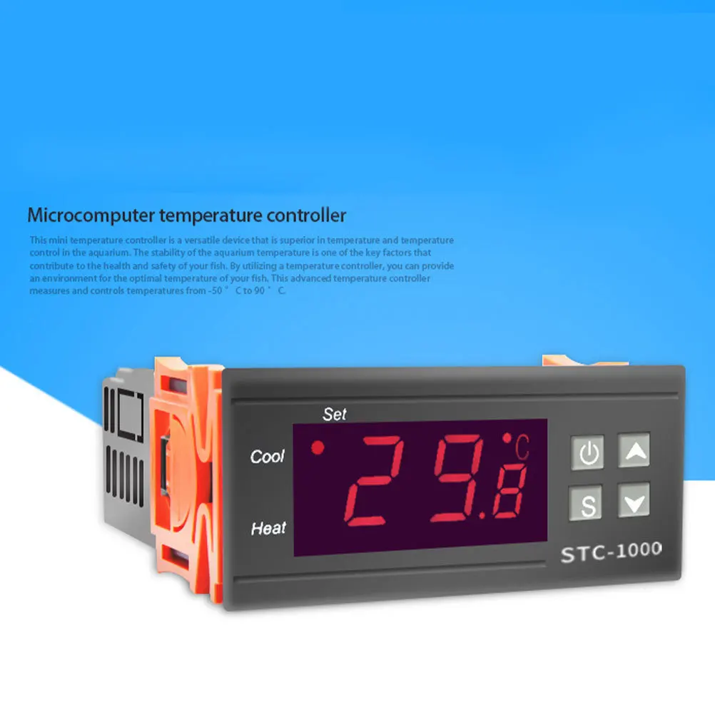 

Digital Temperature Controller Thermostat For Aquarium Fish Tank -50℃ To 90℃ Wide Range Control Instrument Gauge For Greenhouse