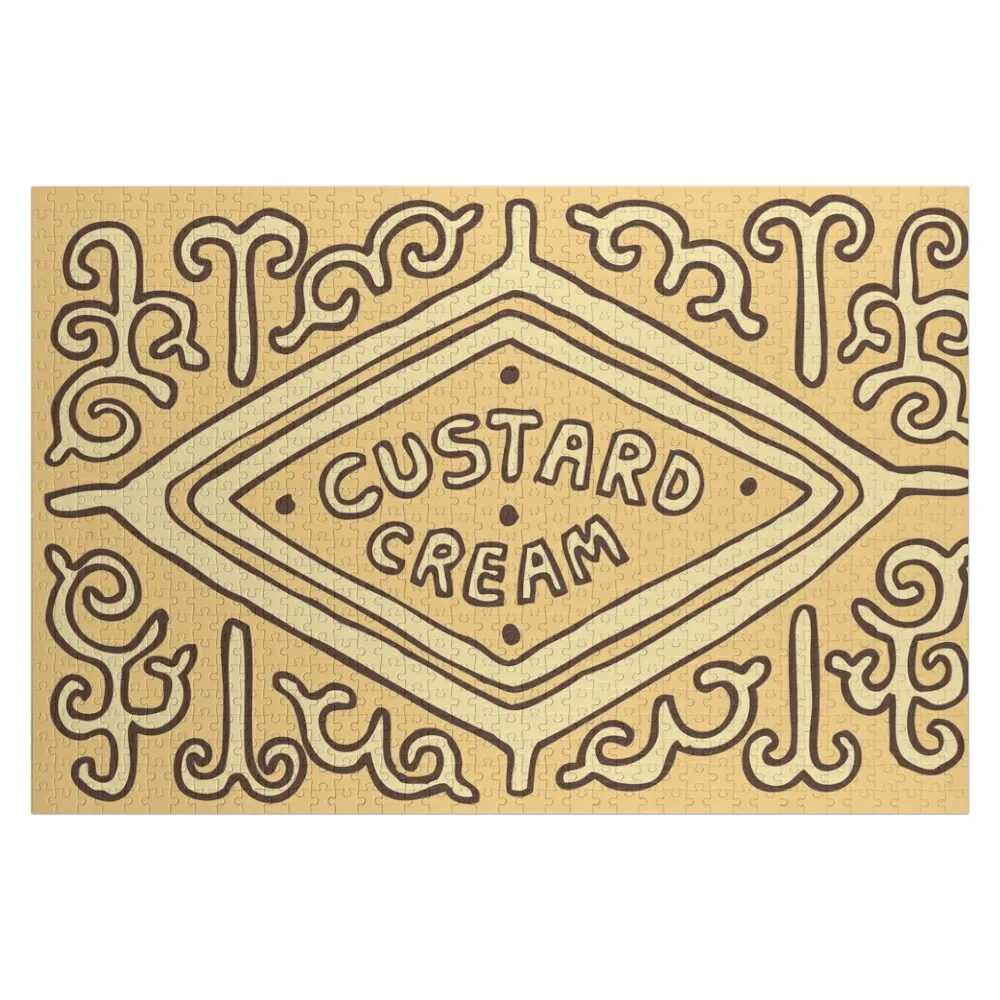 

Custard Cream British Biscuit Jigsaw Puzzle Wood Photo Personalized Personalized Gift Customizeds For Kids Puzzle