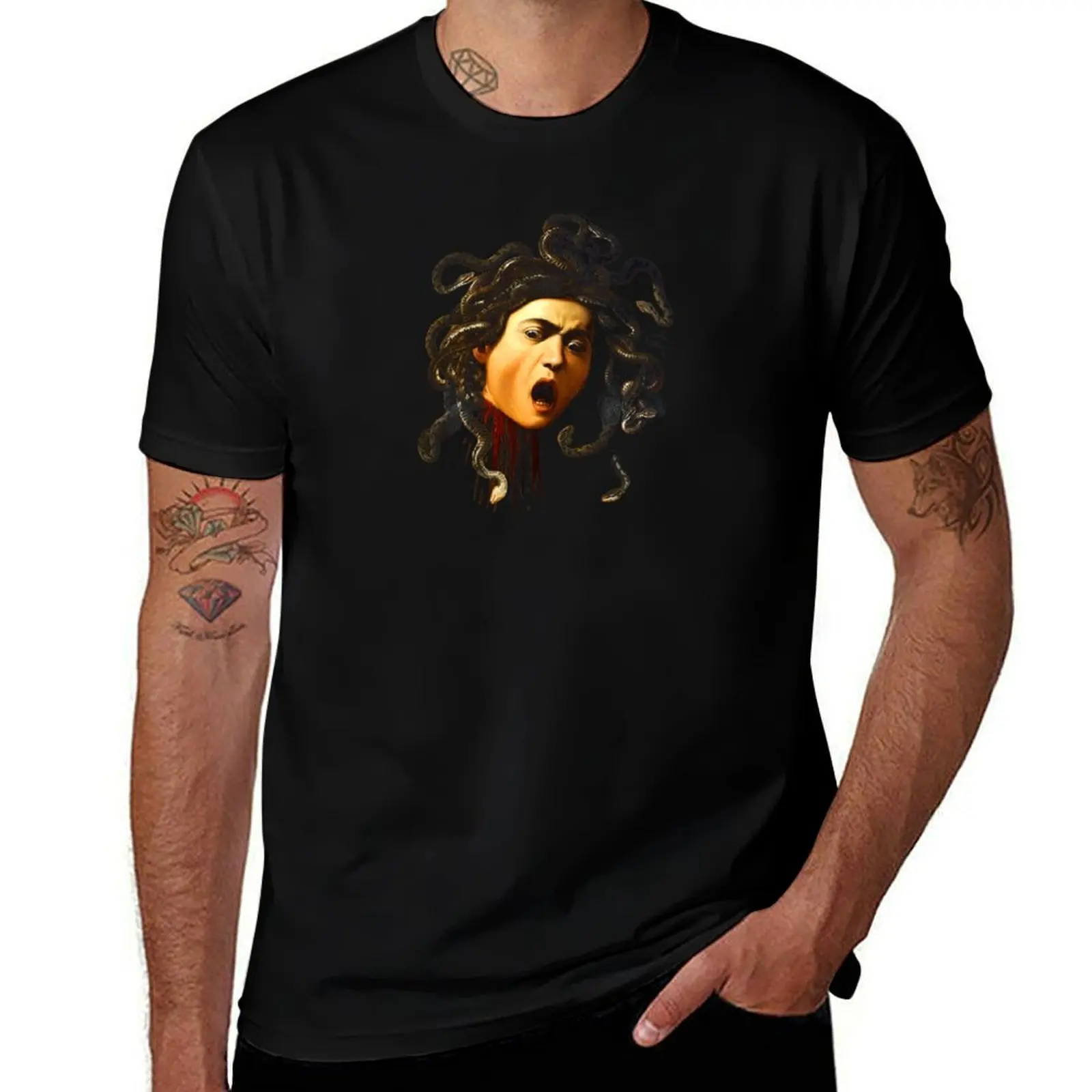 

Caravaggio Medusa Fine Art Painting Lover Goth Horror подарочная футболка футболка для мужчин футболка из 100% хлопка