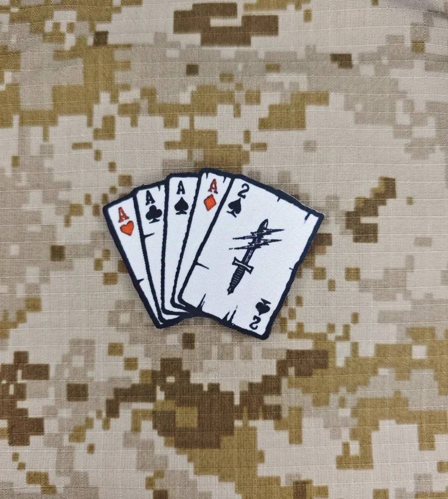 

Fog frwd gbrs tactical internet celebrity poker card magic tips air seal embroidery full embroidery arm commemorative badge logo