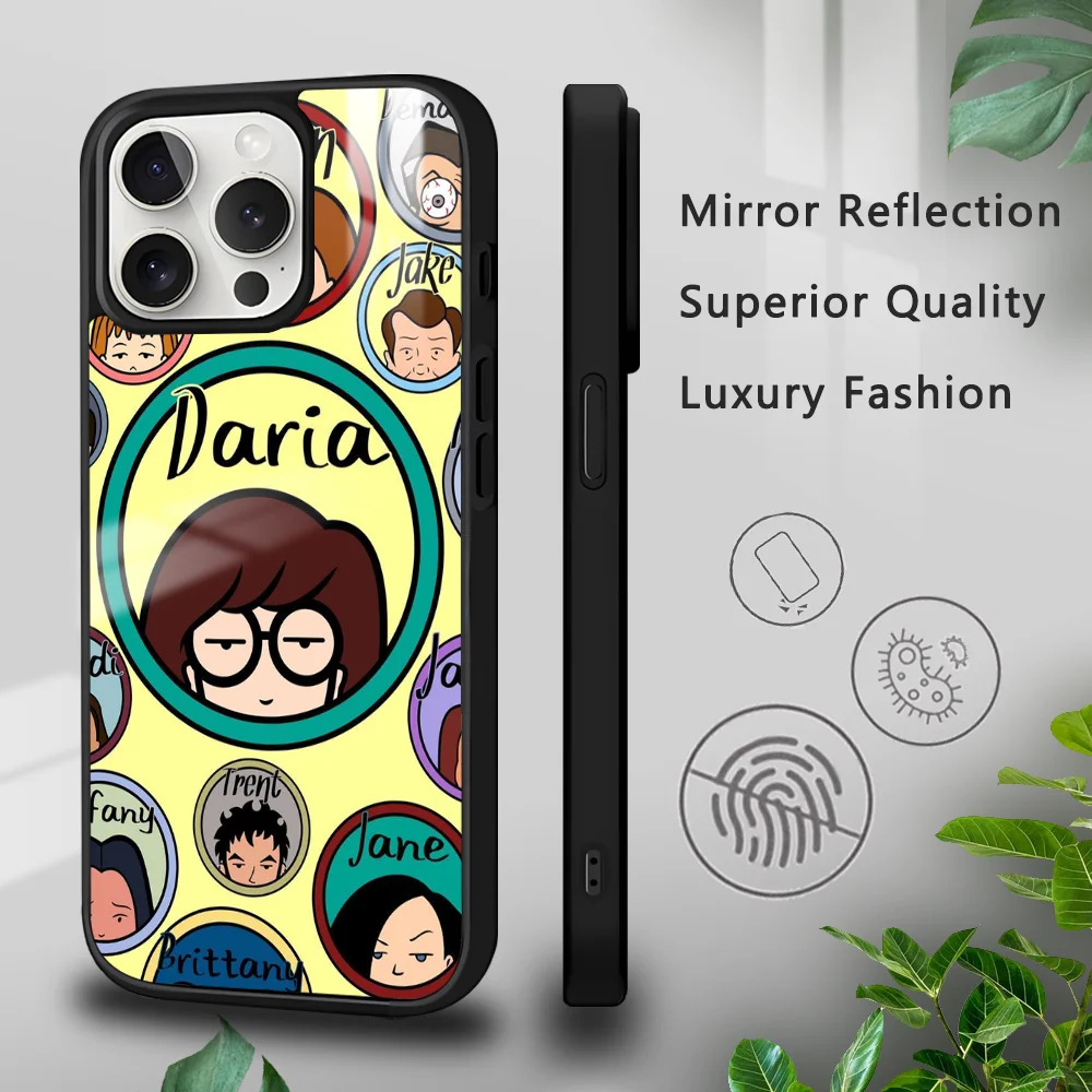 TV Animation D-Daria Phone Case For iPhone 16 15 14 13 12 11 Pro Xs Max Mini Plus Celulares Hard Funda