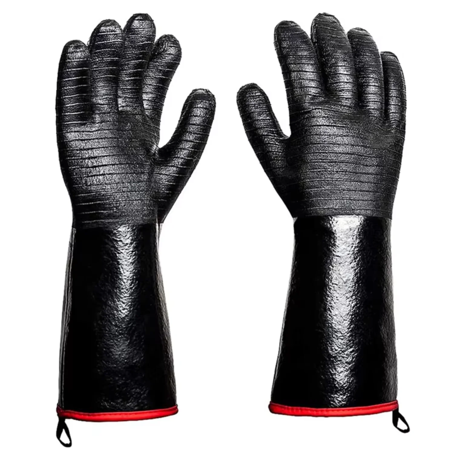 BBQ Gloves, Thick Heat-resistant Gloves, Kitchen Oven Gloves, waterproof Grill Gloves, 14 inches, S hook,-1472 °F