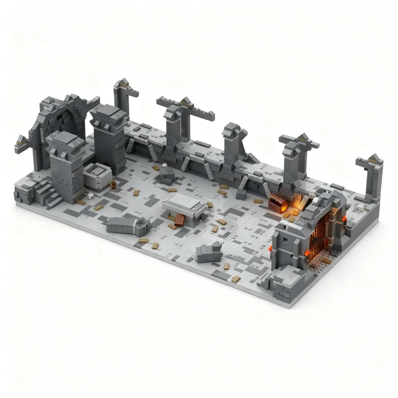 2500 pièces MOC Hobbit Seigneur des Anneaux La Tombe de Balin Modèle de blocs de construction Jouet de construction Cadeaux de Noël Briques éducatives Anniversaire