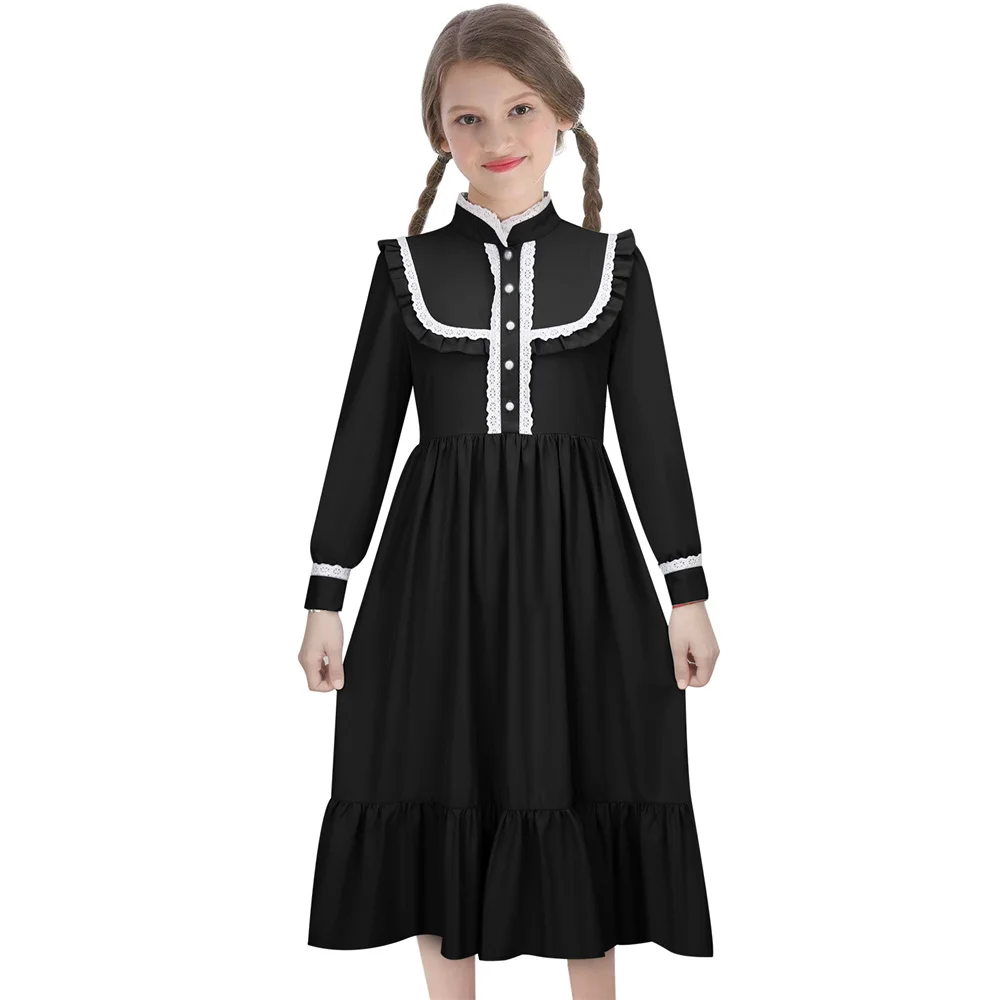 

Colonial Girl Dress for Kids Girls Long Dress Harriet Tubman Prairie Pioneer Cos Costume Halloween Cosplay Outfits