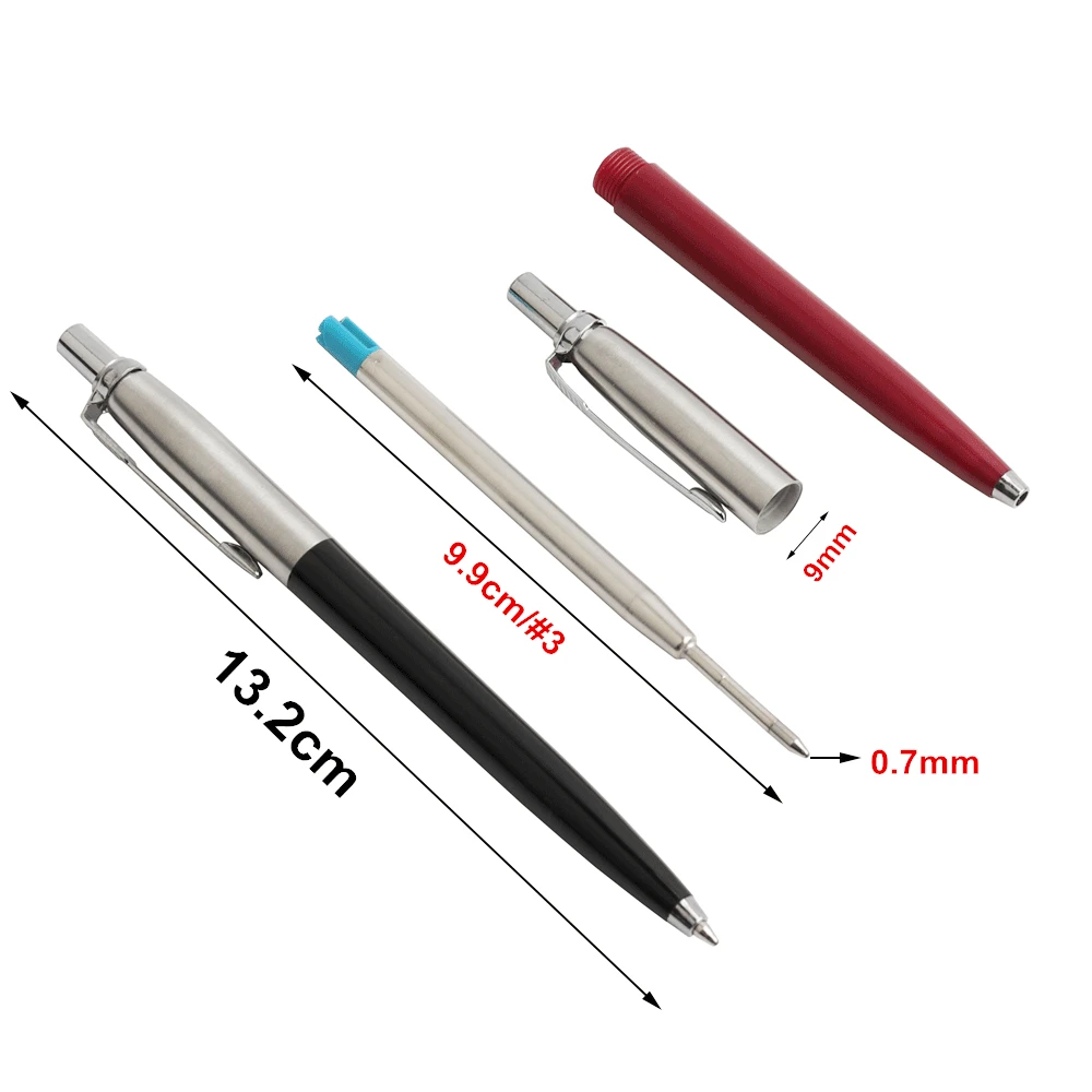 5Pcs Metal Ballpoint Pens Set,G2 Refill Blue Ink Automatic Pens, Promotional Writing Pens for School Office Stationery Metal Pen