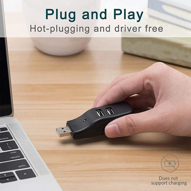 4 Port USB Hub, Mini USB 2.0 Data Hub Splitter Small Portable, For PC, Laptop, Notebook PC,  XPS, Imac And More