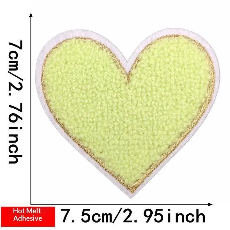Mehrfarbige Handtuch-Stickerei-Herz-Aufnäher zum Aufbügeln, weich, flauschig, einfach anzubringen, perfekt für DIY-Jacken, Taschen, Bastelarbeiten, Dekorationen. – Detail 14