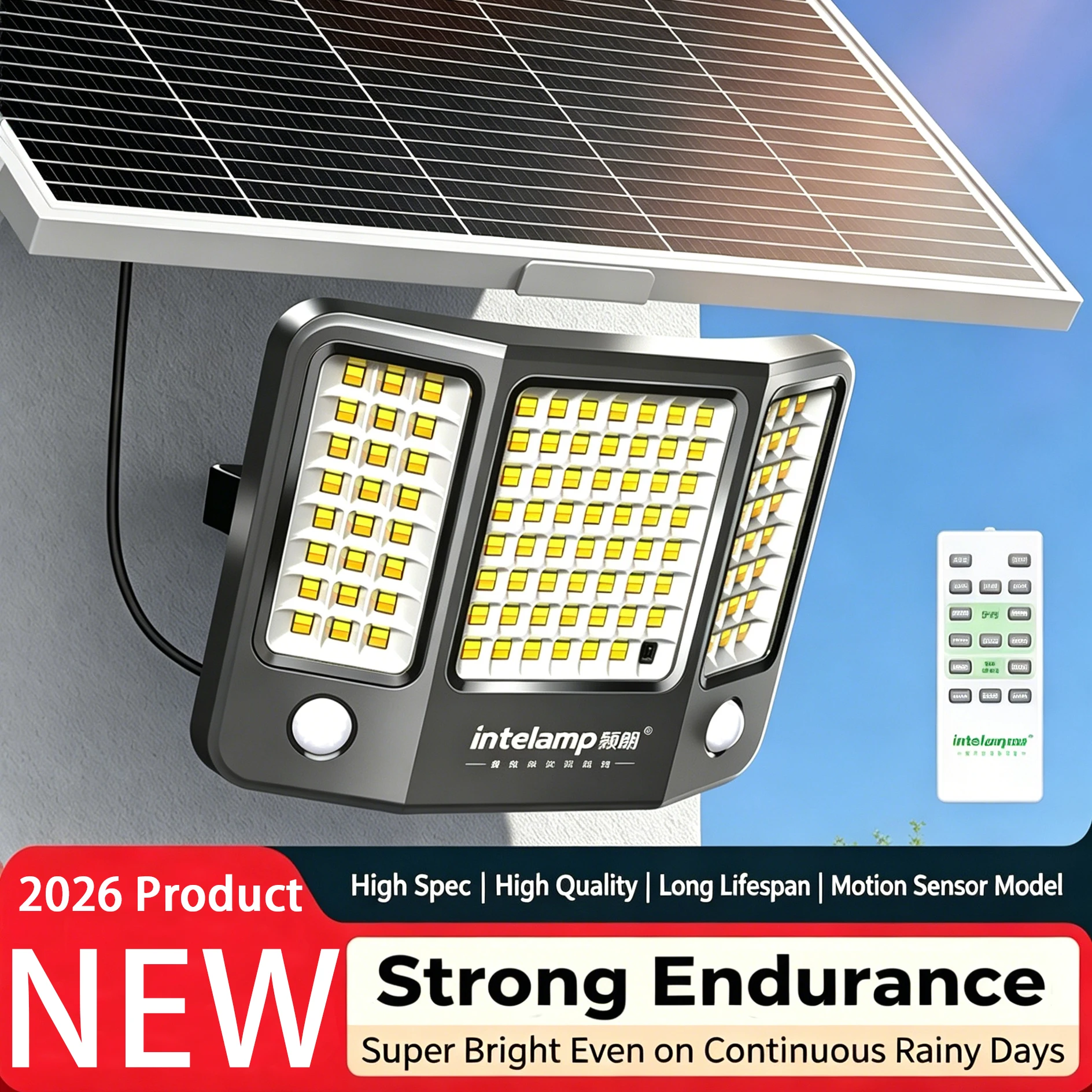 Lampes solaires d'extérieur avec 3 couleurs, détecteur de mouvement, lampe murale super lumineuse, IP65 étanche, lampe solaire extérieur lumiere