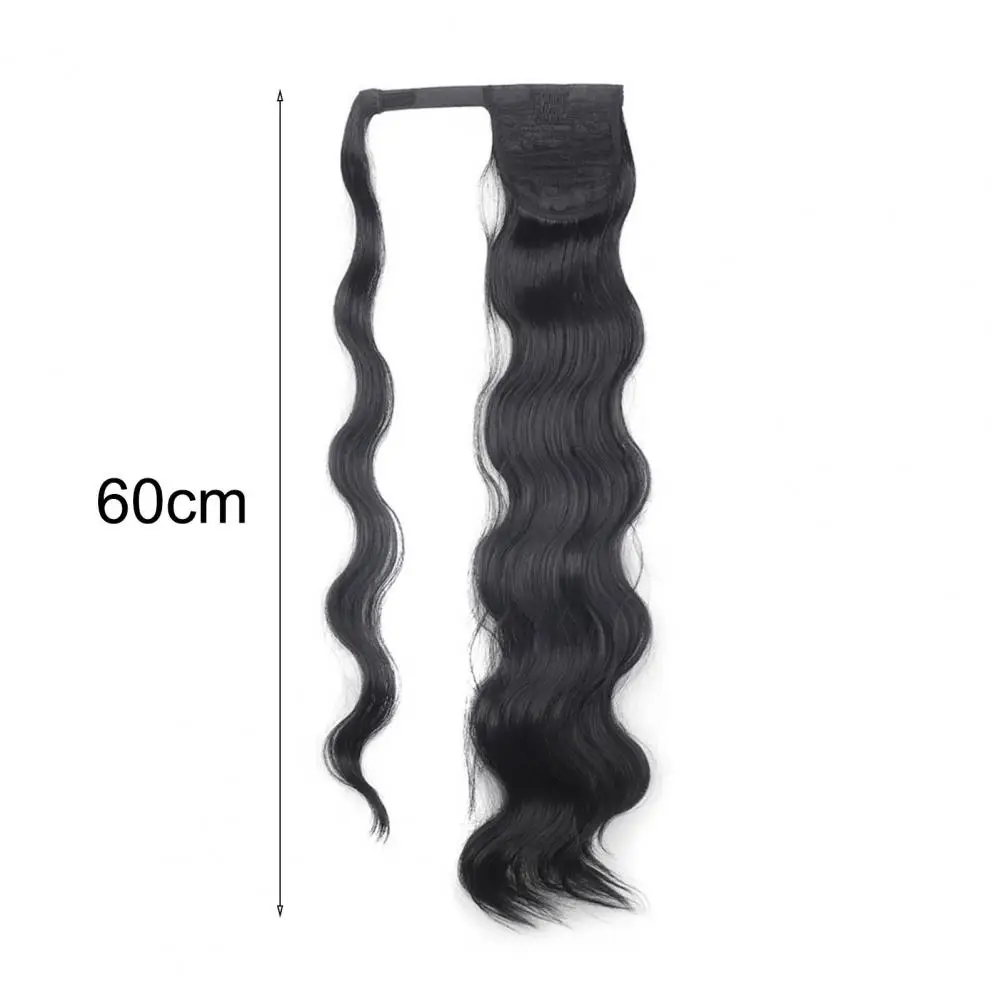 Sintético longo encaracolado rabo de cavalo envoltório em torno rabo de cavalo, grampo no cabelo extensões hairpiece, peruca falsa Cosplay, resistente ao calor