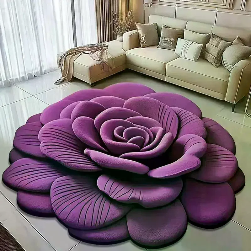 New Flower Carpet Special-shaped Soft Peony Floor Mat Durable 40x40cm Non-slip Absorbent Bathroom Floor Mat
