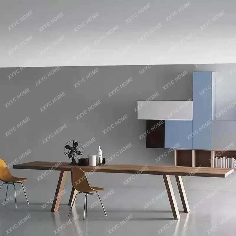 AA minimalist medieval dining table simple solid wood table worktable conference table