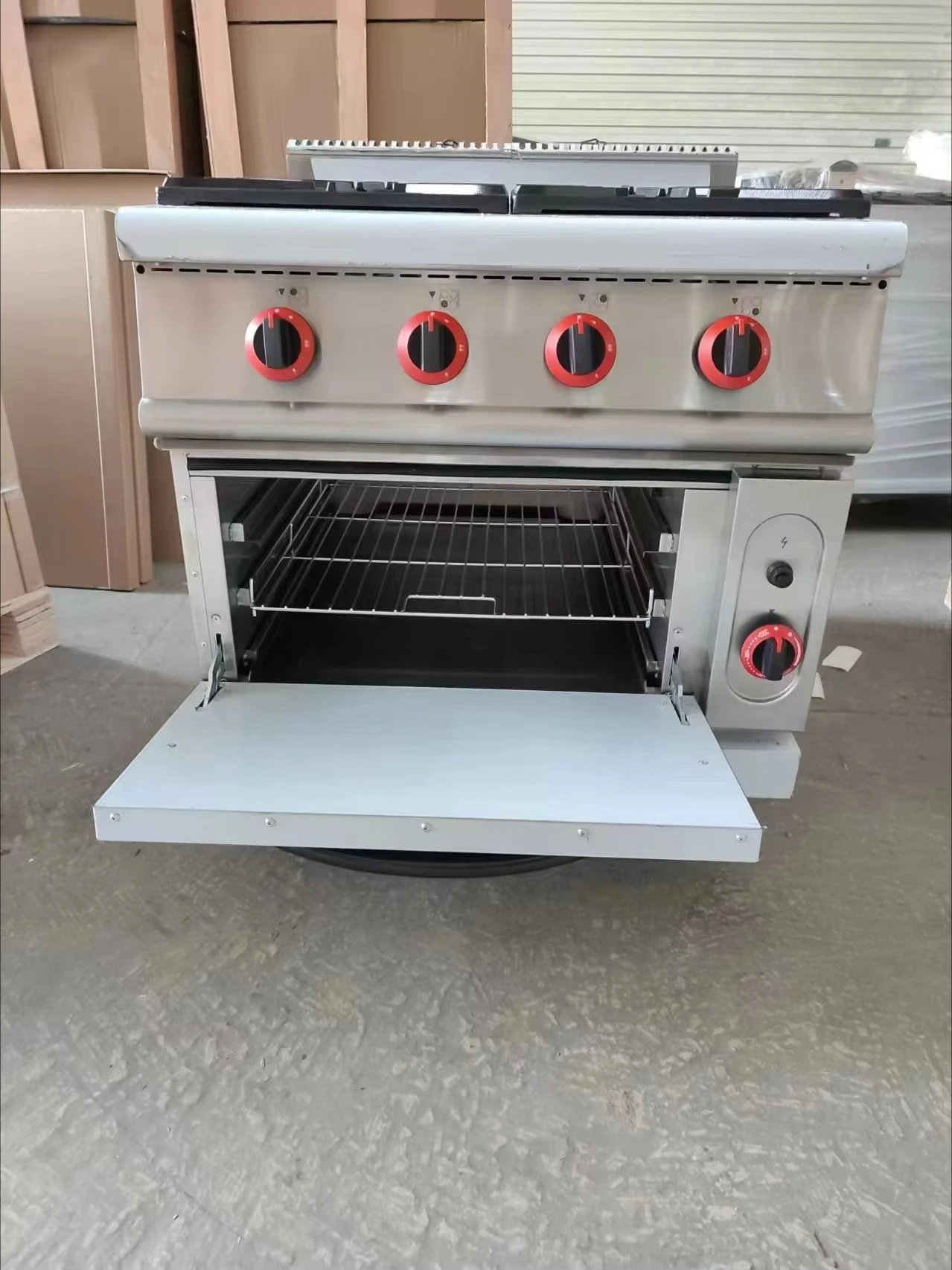 Hot Sale Stainless Steel Gas Stove Cooker 4 Range Burners for Efficient Food Processing
