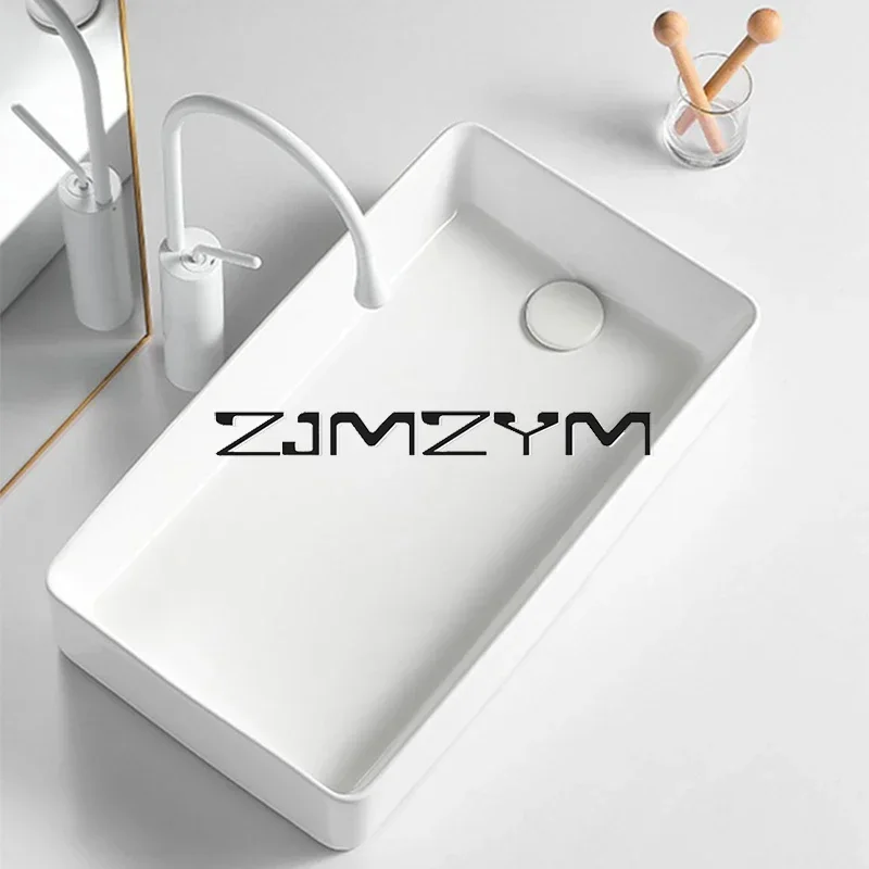 Bacia de Mesa Retangular para Máquina de Lavar Lavatório Doméstico Dreno do Lado Esquerdo e Direito Lavatório Aprofundamento de Água Varanda