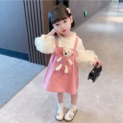 Abbigliamento per bambini abiti da ragazza vestiti autunnali ragazze da 1 a 7 anni vestito da principessa carino moda 2 pezzi abiti Casual Ropa De niina