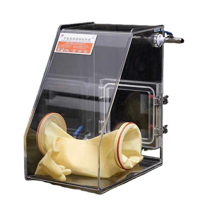 2024 KRC Mini Acrylic Lab Glove Box PMMA Plexiglass Inert Support Customization for Biology Lithium Battery Operations