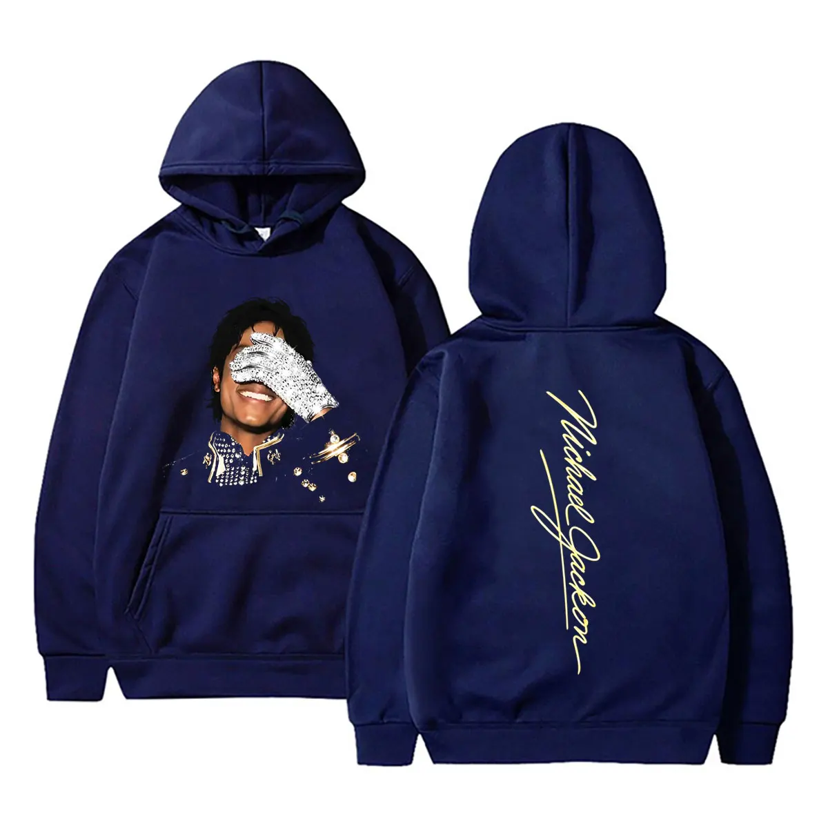 Michael Jackson Face Graphic Hoodie Herren Damen Retro Gothic Rock Sweatshirt Herrenmode Hip Hop Oversized Pullover Streetwear – Detail 4